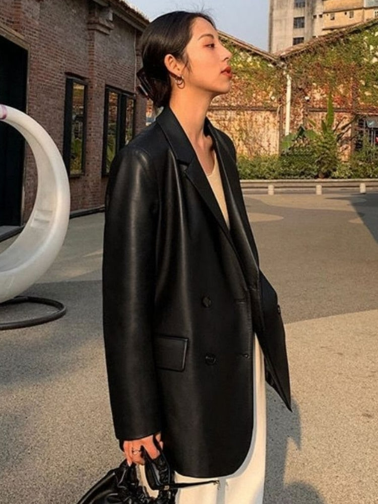 Nina - Leather Blazer